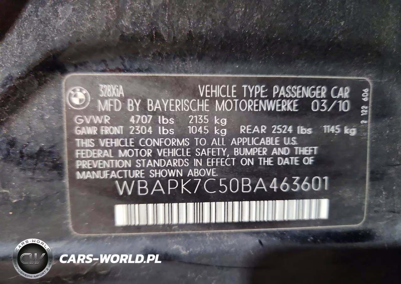 2011 BMW 328 Xi VIN:WBAPK7C50BA463601 - 12