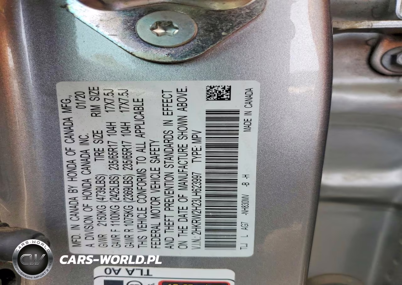2020 Honda Cr-V Lx VIN:2HKRW2H23LH623997 - 13