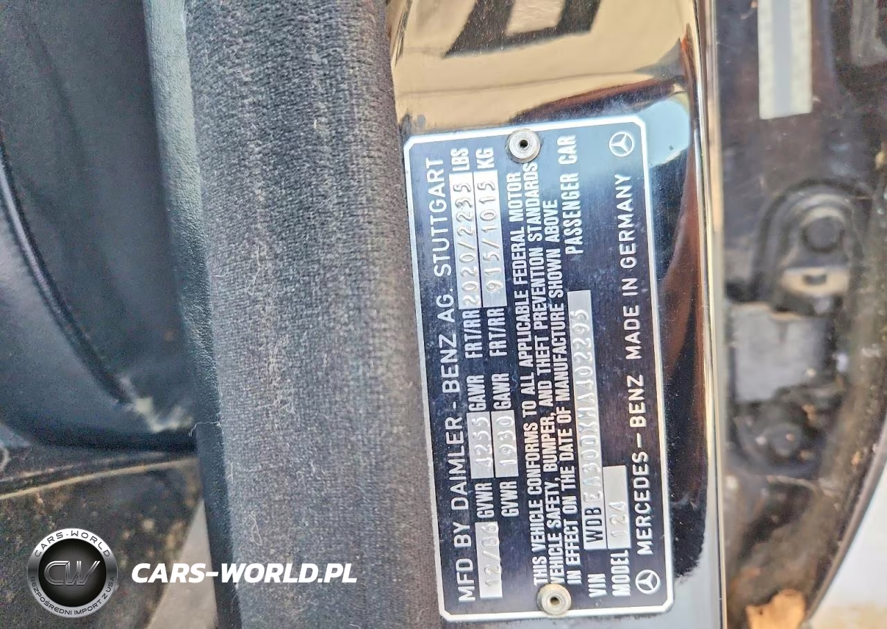 1987 Mercedes-Benz 300 E VIN:WDBEA30DXHA402295 - 12