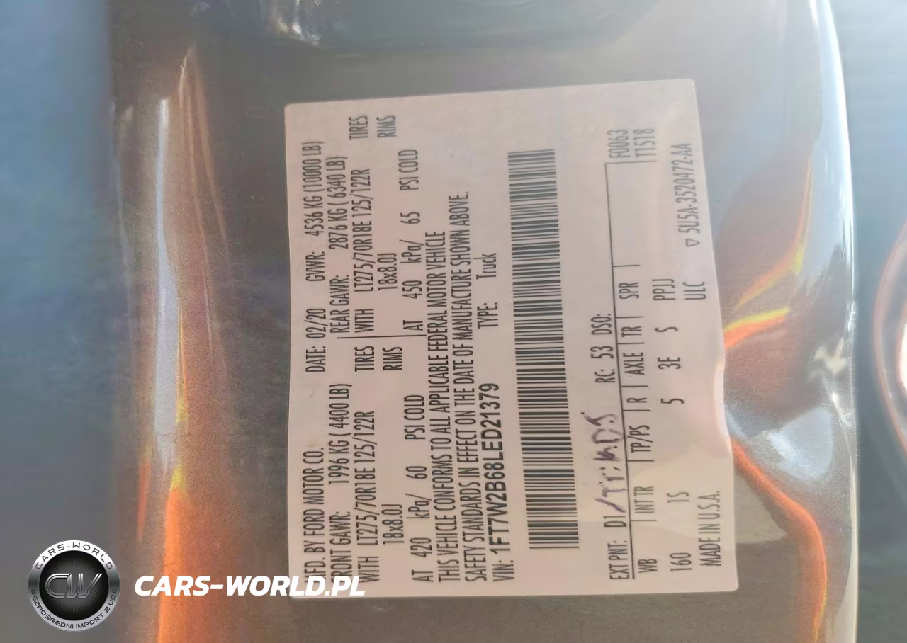 2020 Ford F250 Super Duty VIN:1FT7W2B68LED21379 - 12