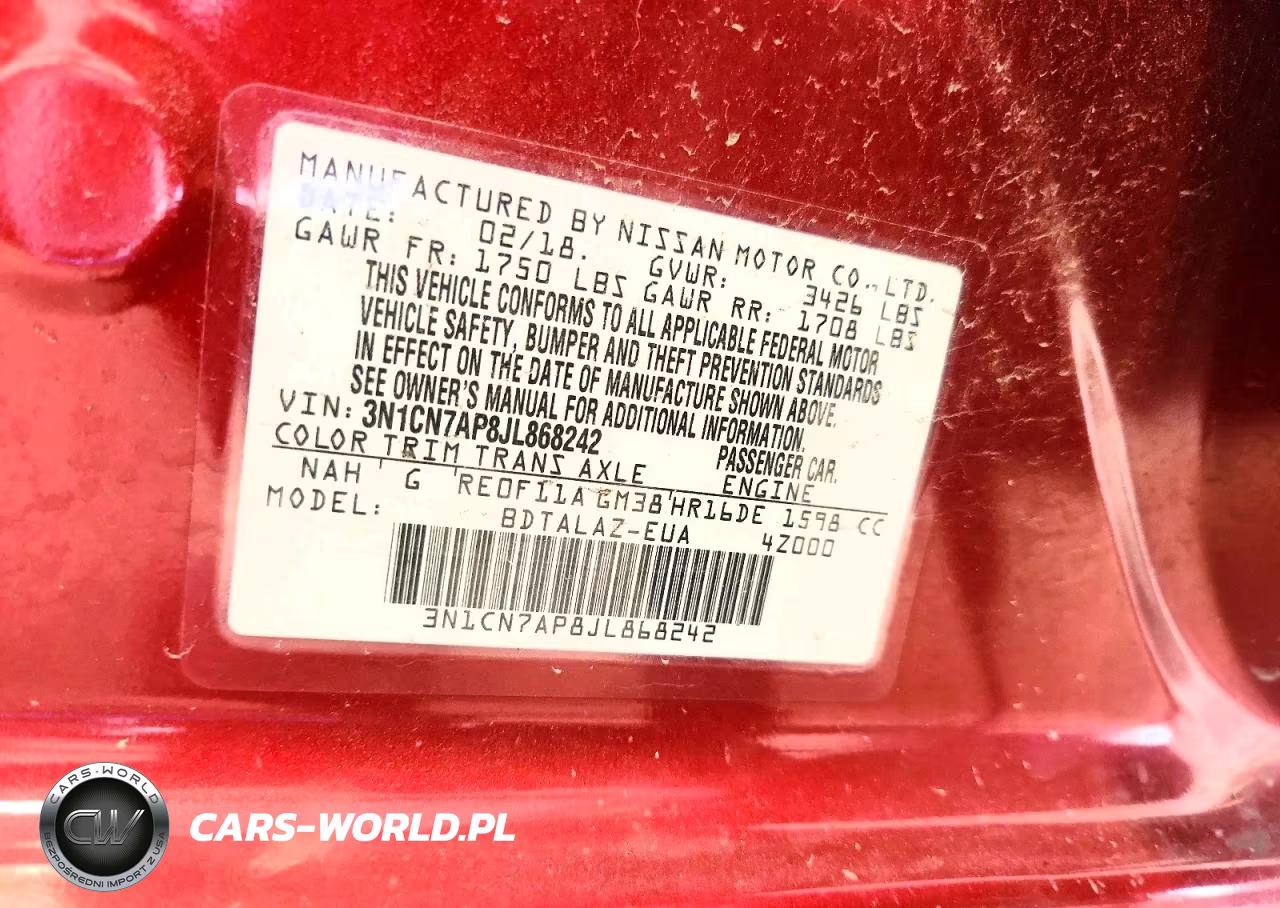 2018 Nissan Versa S Plus VIN:3N1CN7AP8JL868242 - 13