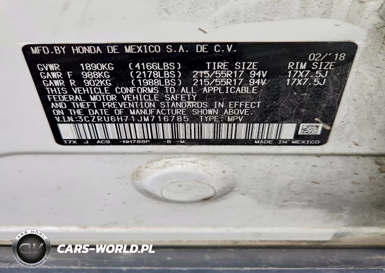 2018 Honda Hr-V Exl VIN:3CZRU6H71JM716785 - 13