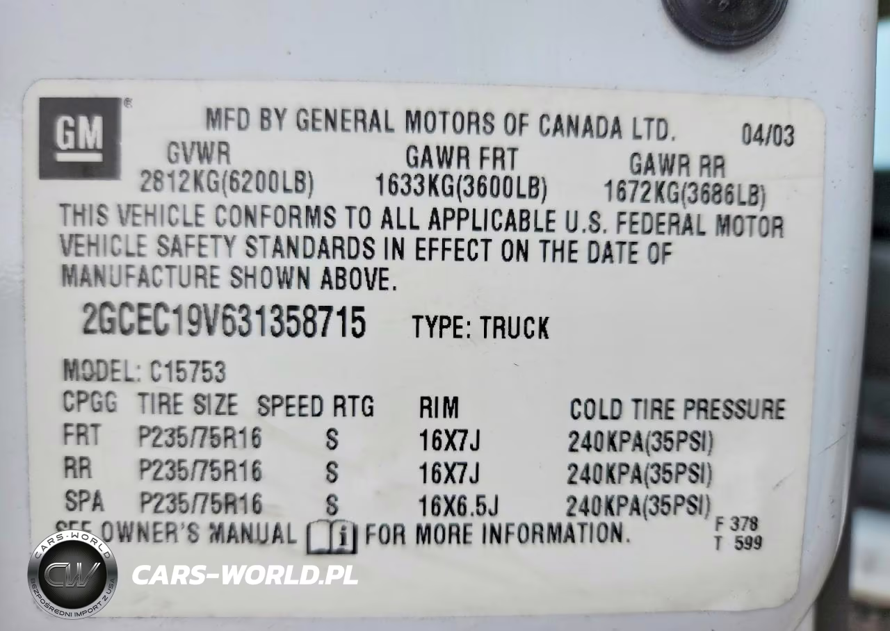 2003 Chevrolet Silverado C1500 VIN:2GCEC19V631358715 - 12
