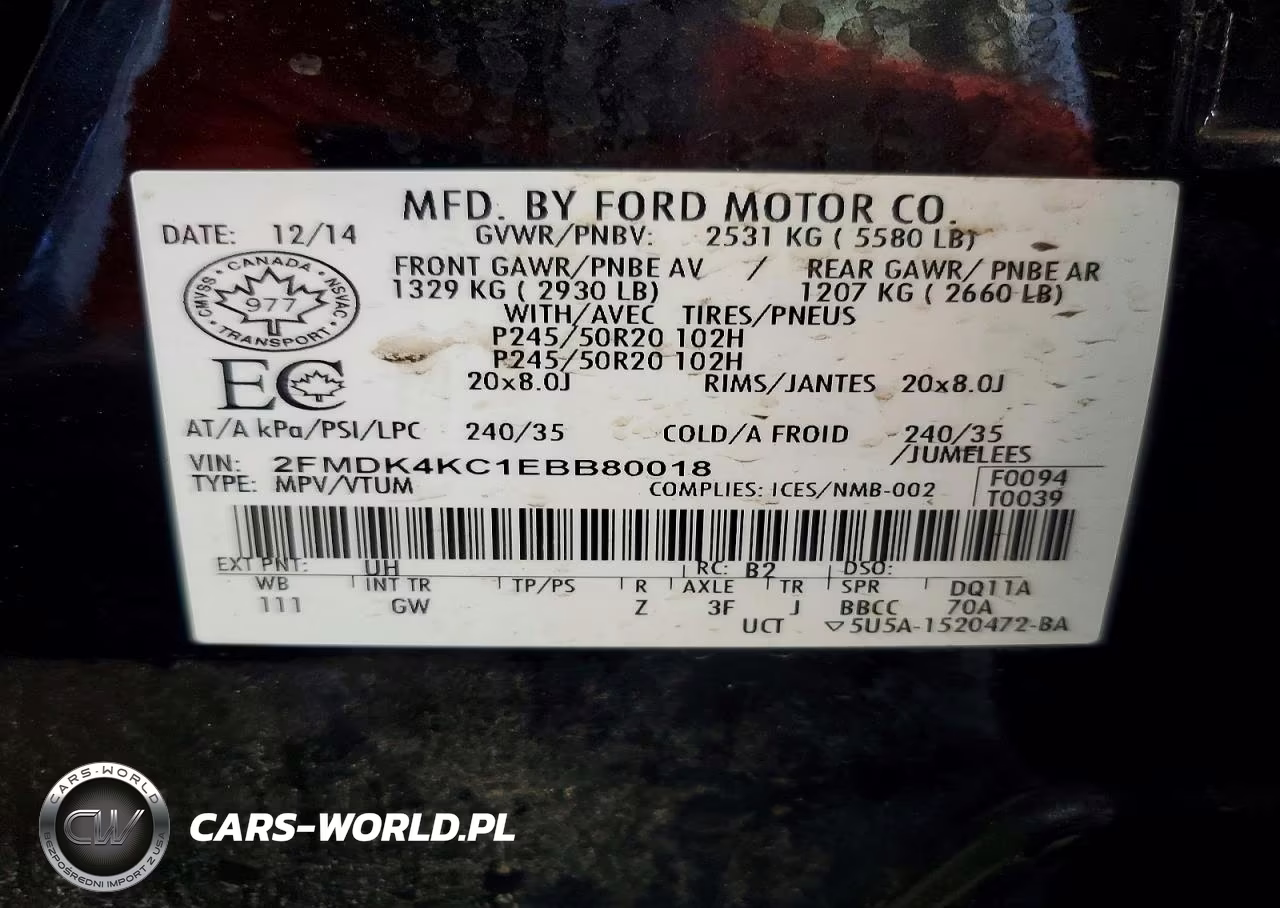 2014 Ford Edge Limited VIN:2FMDK4KC1EBB80018 - 14