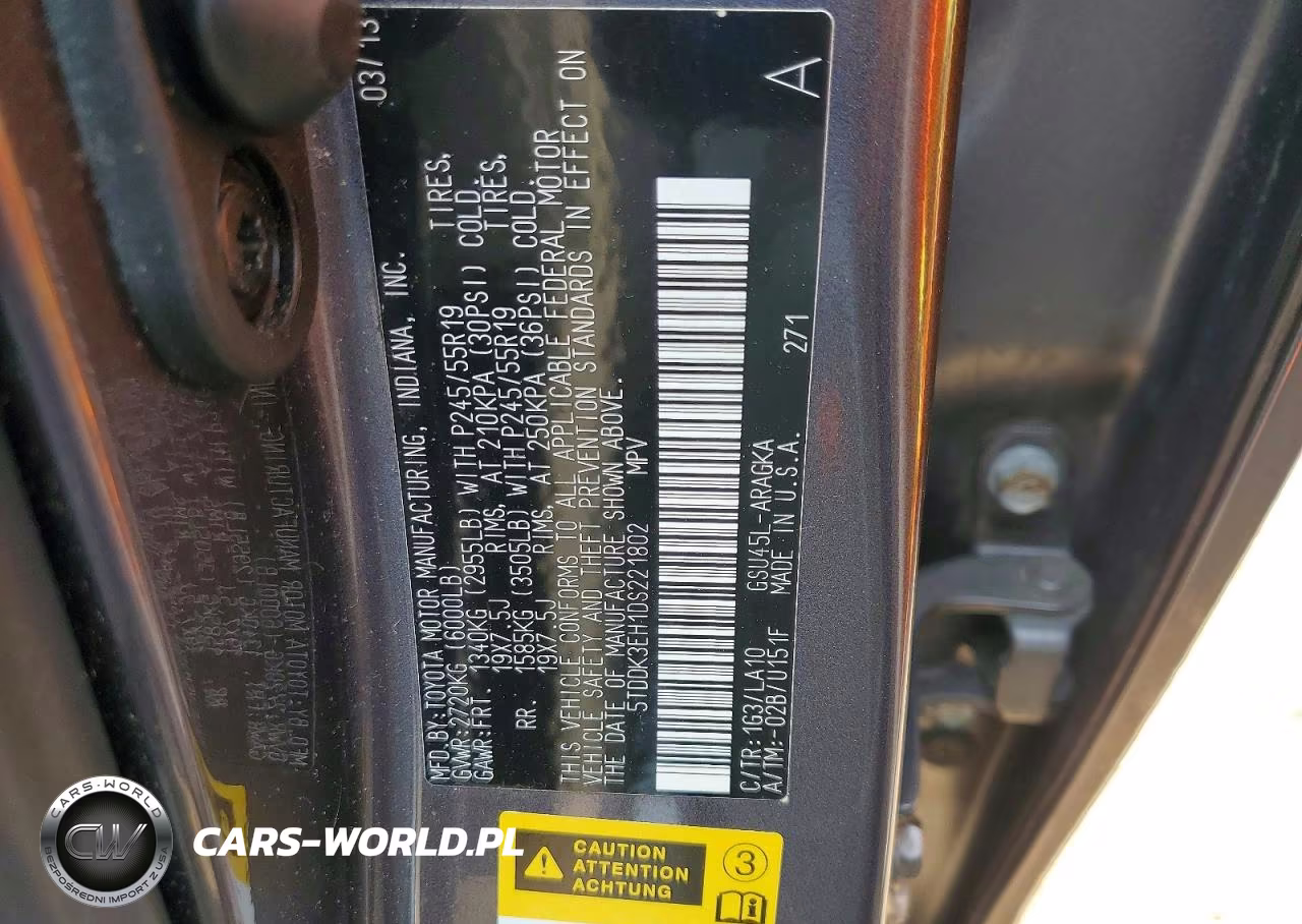 2013 Toyota Highlander Limited VIN:5TDDK3EH1DS221802 - 13