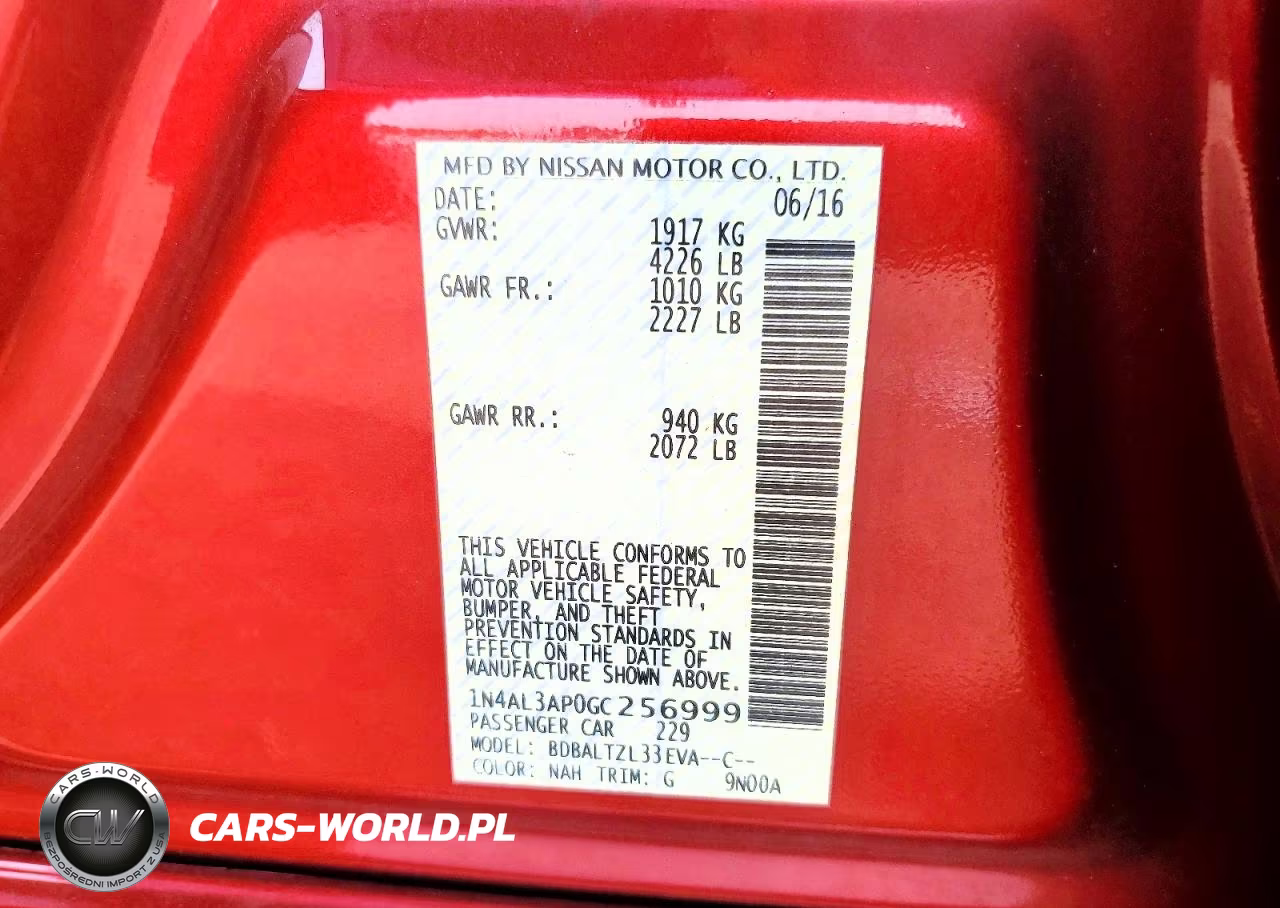 2016 Nissan Altima 2.5 Sl VIN:1N4AL3AP0GC256999 - 12
