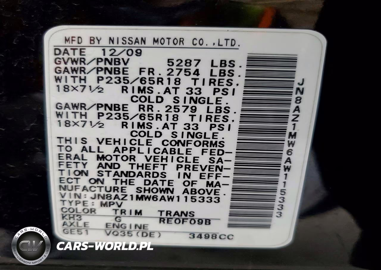 2010 Nissan Murano S VIN:JN8AZ1MW6AW115333 - 12
