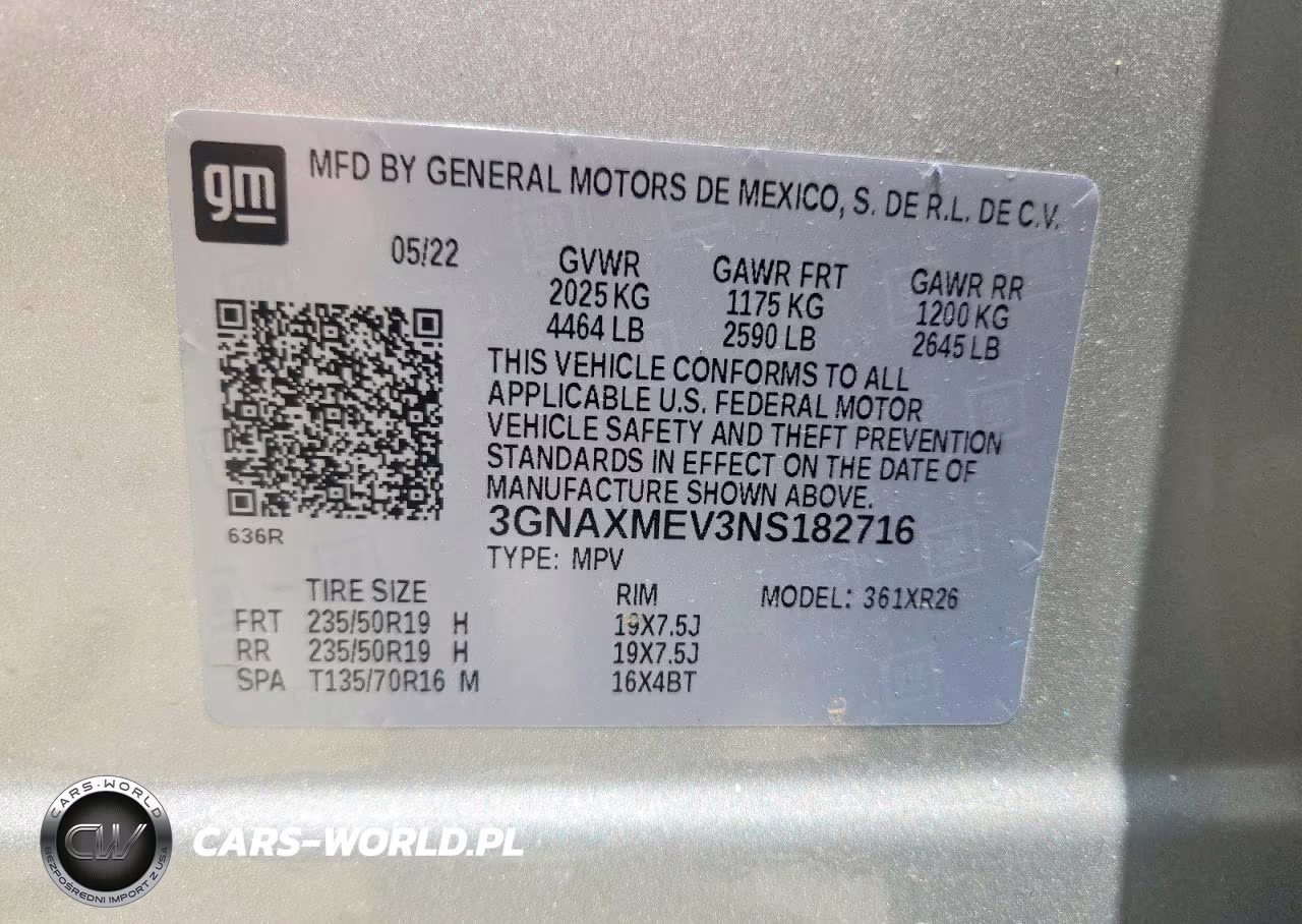 2022 Chevrolet Equinox Rs VIN:3GNAXMEV3NS182716 - 14