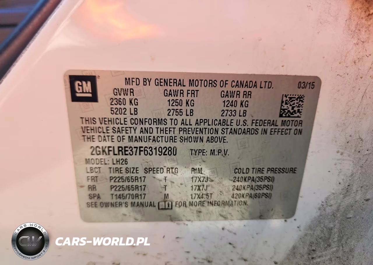 2015 GMC Terrain Sle VIN:2GKFLRE37F6319280 - 13