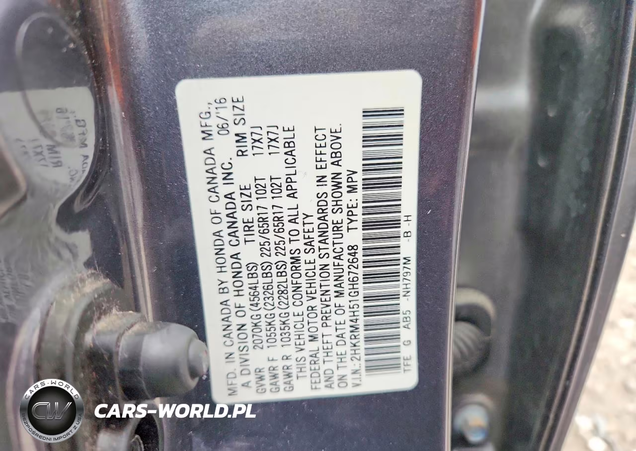 2016 Honda Cr-V Ex VIN:2HKRM4H51GH672648 - 12