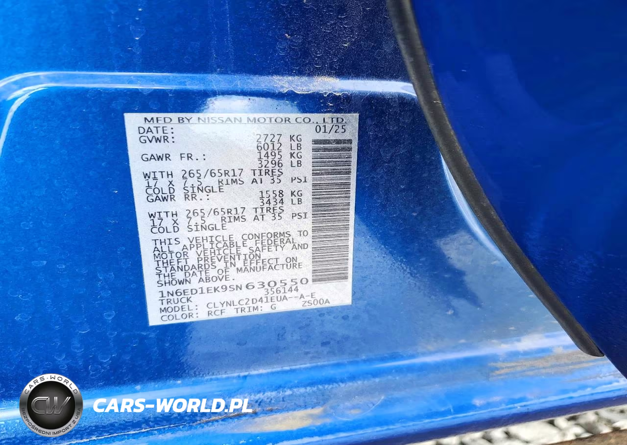 2025 Nissan Frontier Sv VIN:1N6ED1EK9SN630550 - 13