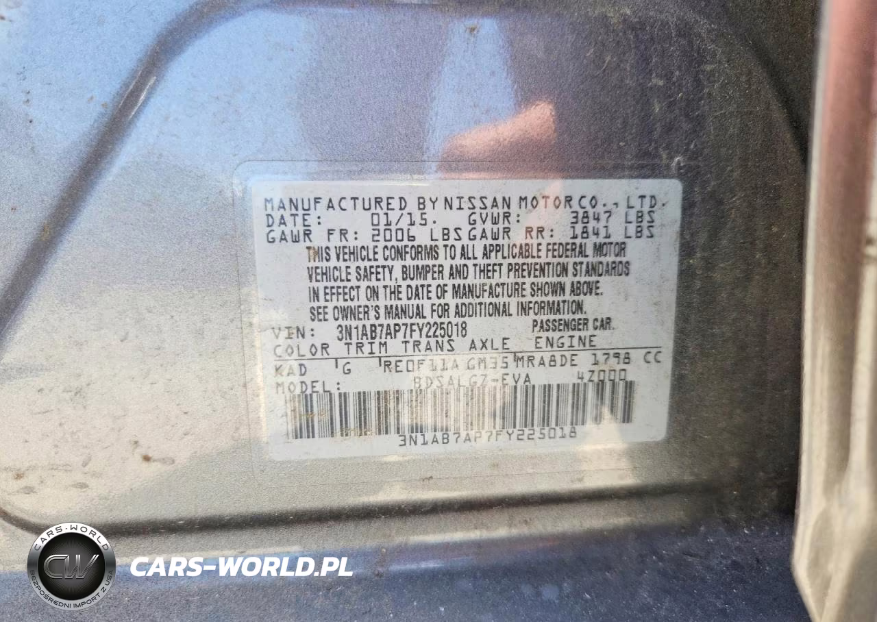 2015 Nissan Sentra Sl VIN:3N1AB7AP7FY225018 - 12