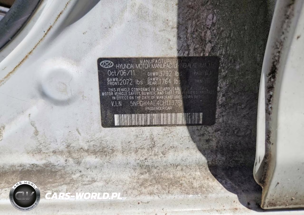 2012 Hyundai Elantra Gls VIN:5NPDH4AE4CH113761 - 12