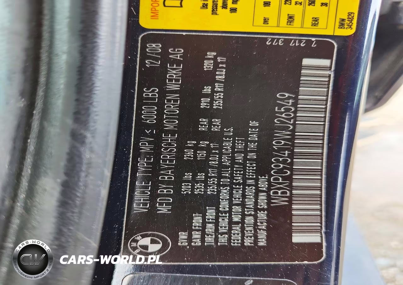 2009 BMW X3 xDrive30I VIN:WBXPC93419WJ26549 - 13