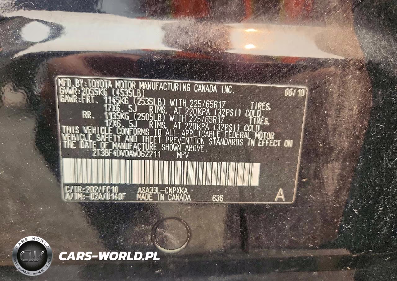 2010 Toyota Rav4 Base VIN:2T3BF4DV0AW062211 - 13