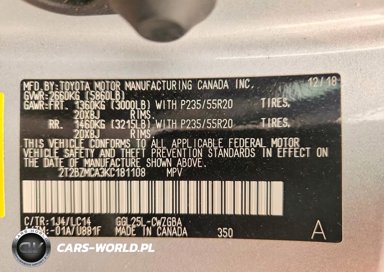 2019 Lexus Rx 350 F Sport VIN:2T2BZMCA3KC181108 - 13