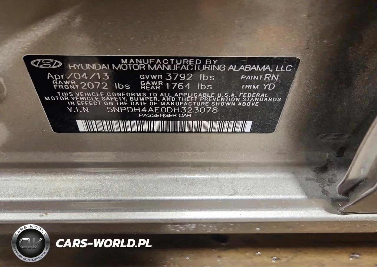 2013 Hyundai Elantra Gls VIN:5NPDH4AE0DH323078 - 12