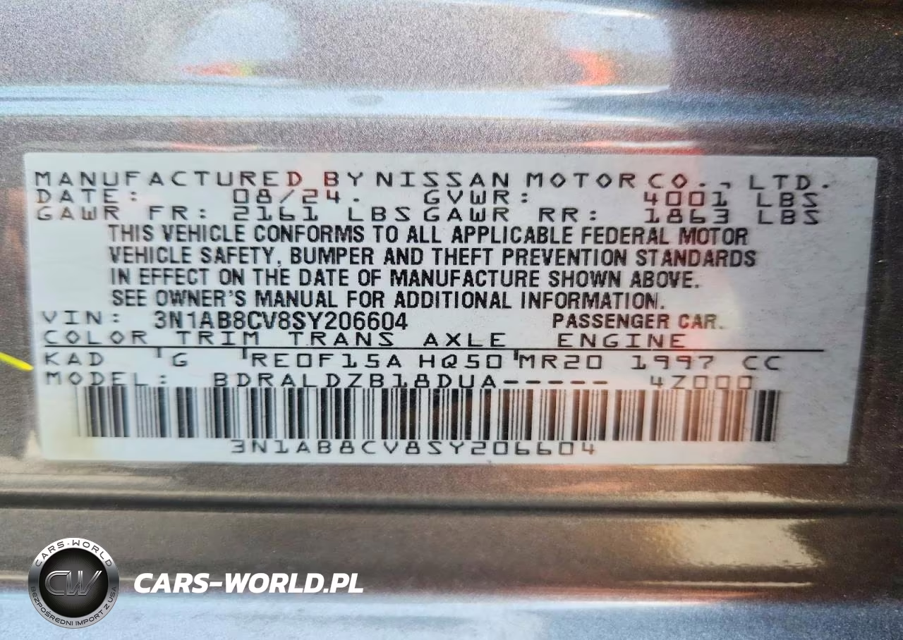 2025 Nissan Sentra Sv VIN:3N1AB8CV8SY206604 - 13