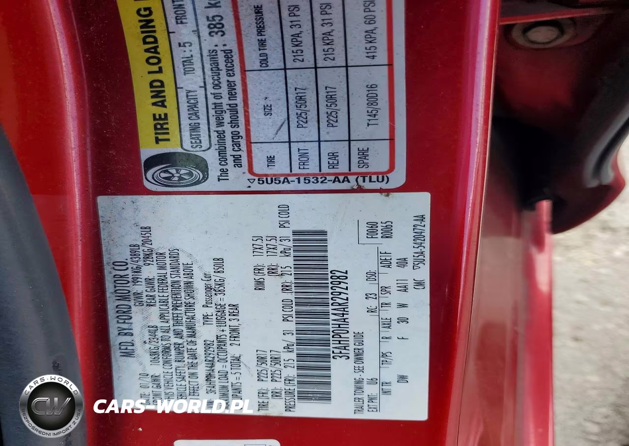 2010 Ford Fusion Se VIN:3FAHP0HA4AR292982 - 12
