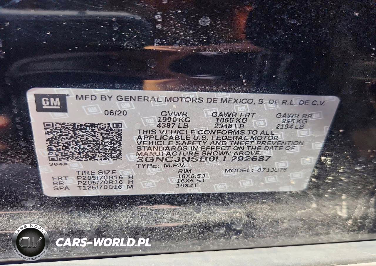 2020 Chevrolet Trax Ls VIN:3GNCJNSB0LL292687 - 13