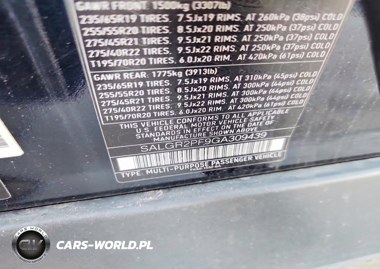 2016 Land Rover Range Rover VIN:SALGR2PF9GA309439 - 13