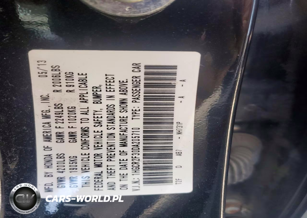 2013 Honda Accord Lx VIN:1HGCR2F30DA205710 - 12