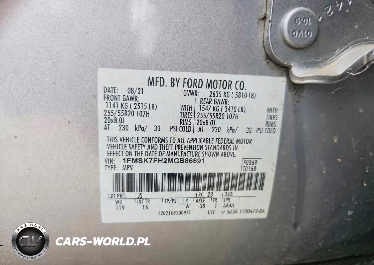 2021 Ford Explorer Limited VIN:1FMSK7FH2MGB86691 - 14