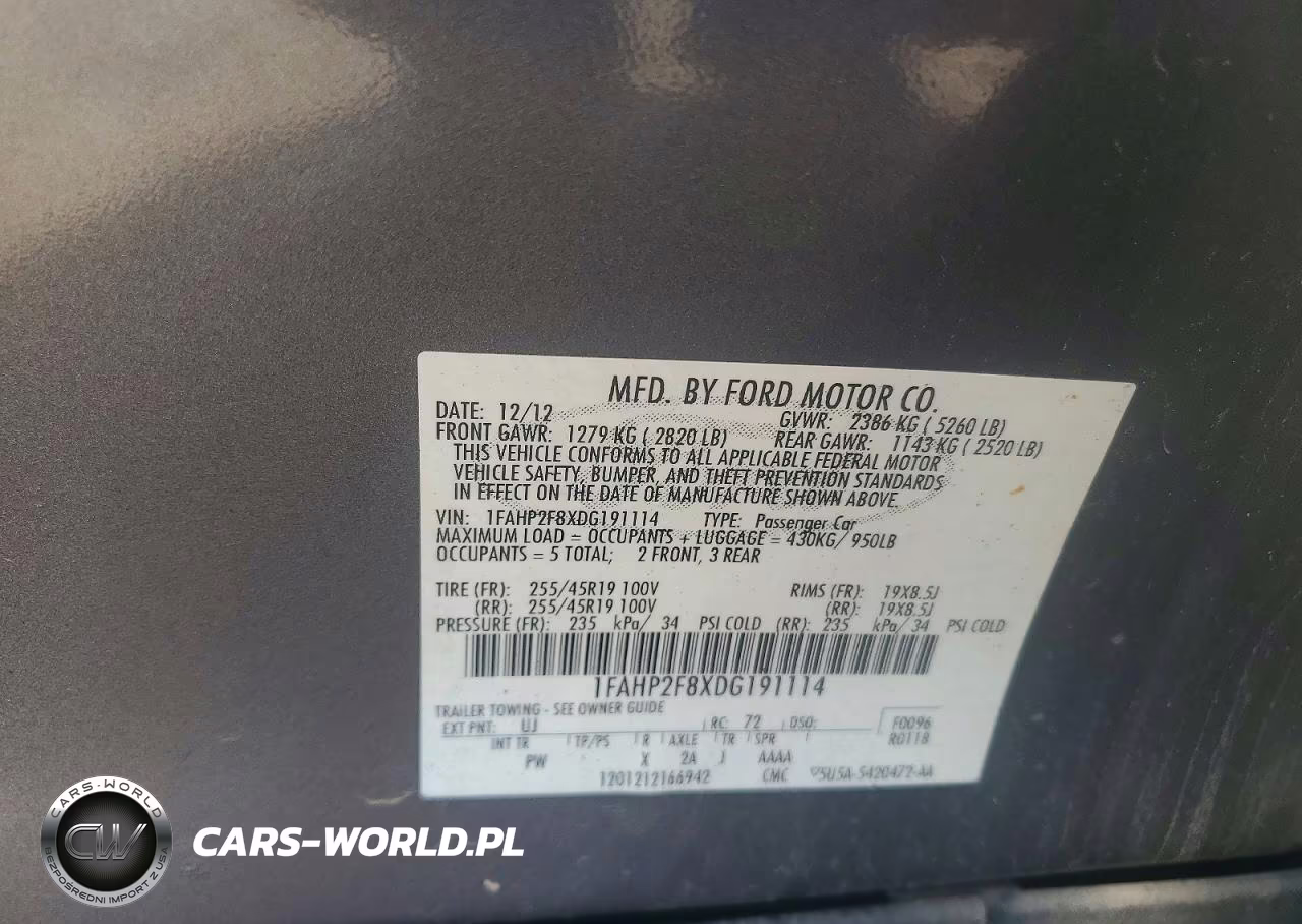 2013 Ford Taurus Limited VIN:1FAHP2F8XDG191114 - 12