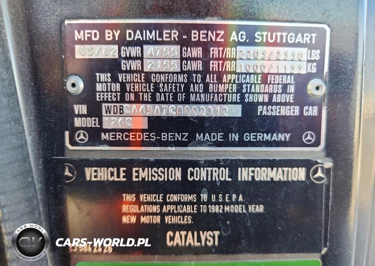 1982 Mercedes-Benz 380 Sec VIN:WDBCA43A7CB002812 - 12