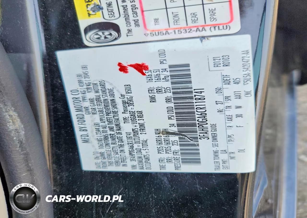 2012 Ford Fusion S VIN:3FAHP0GA6CR118741 - 12