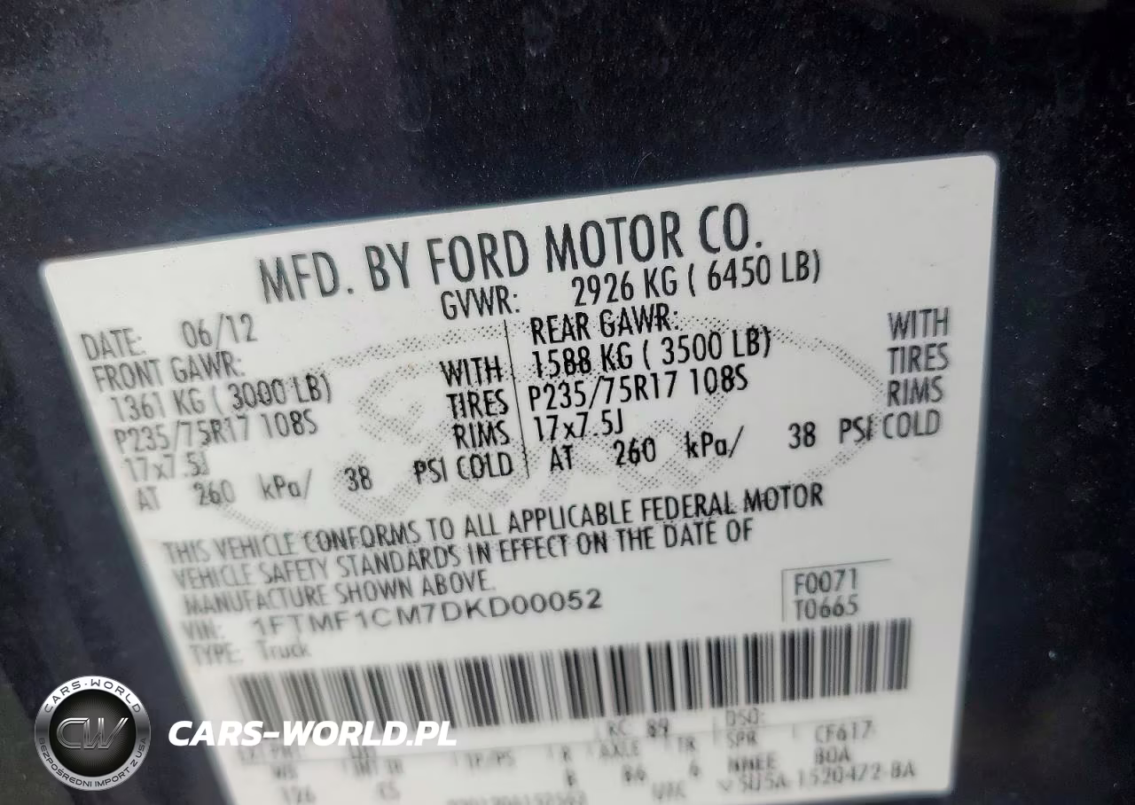 2013 Ford F150 VIN:1FTMF1CM7DKD00052 - 12
