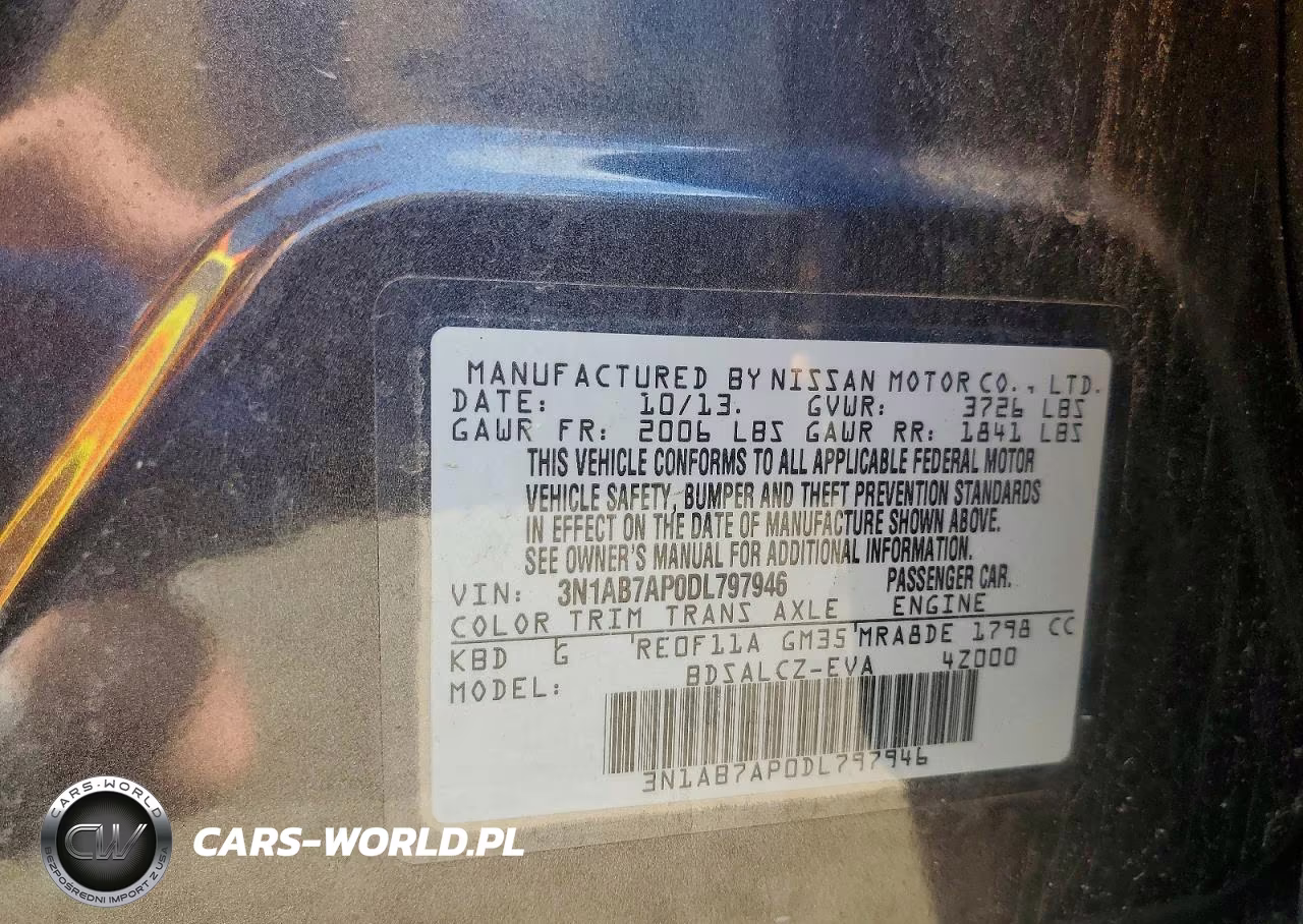 2013 Nissan Sentra S VIN:3N1AB7AP0DL797946 - 12