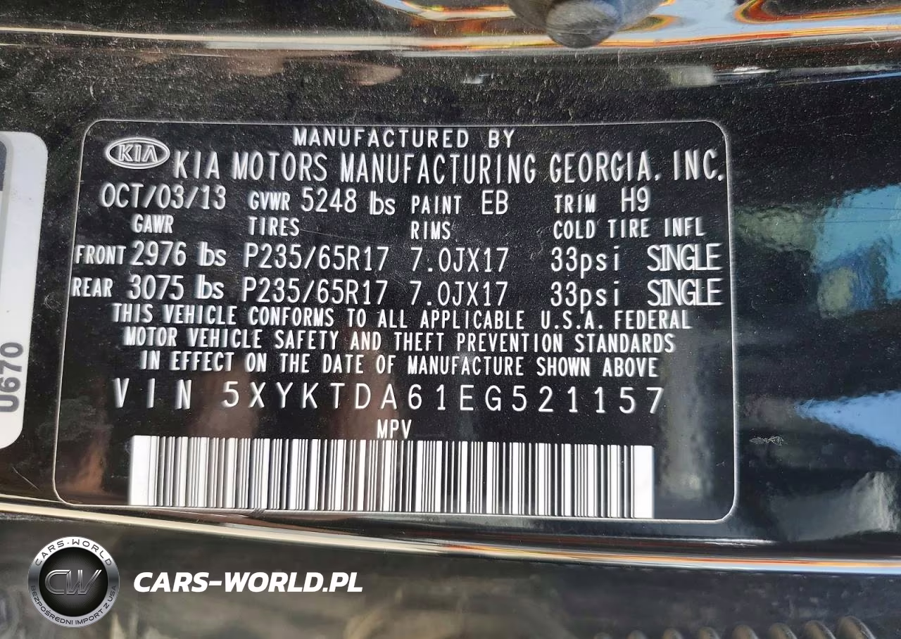 2014 Kia Sorento Lx VIN:5XYKTDA61EG521157 - 13