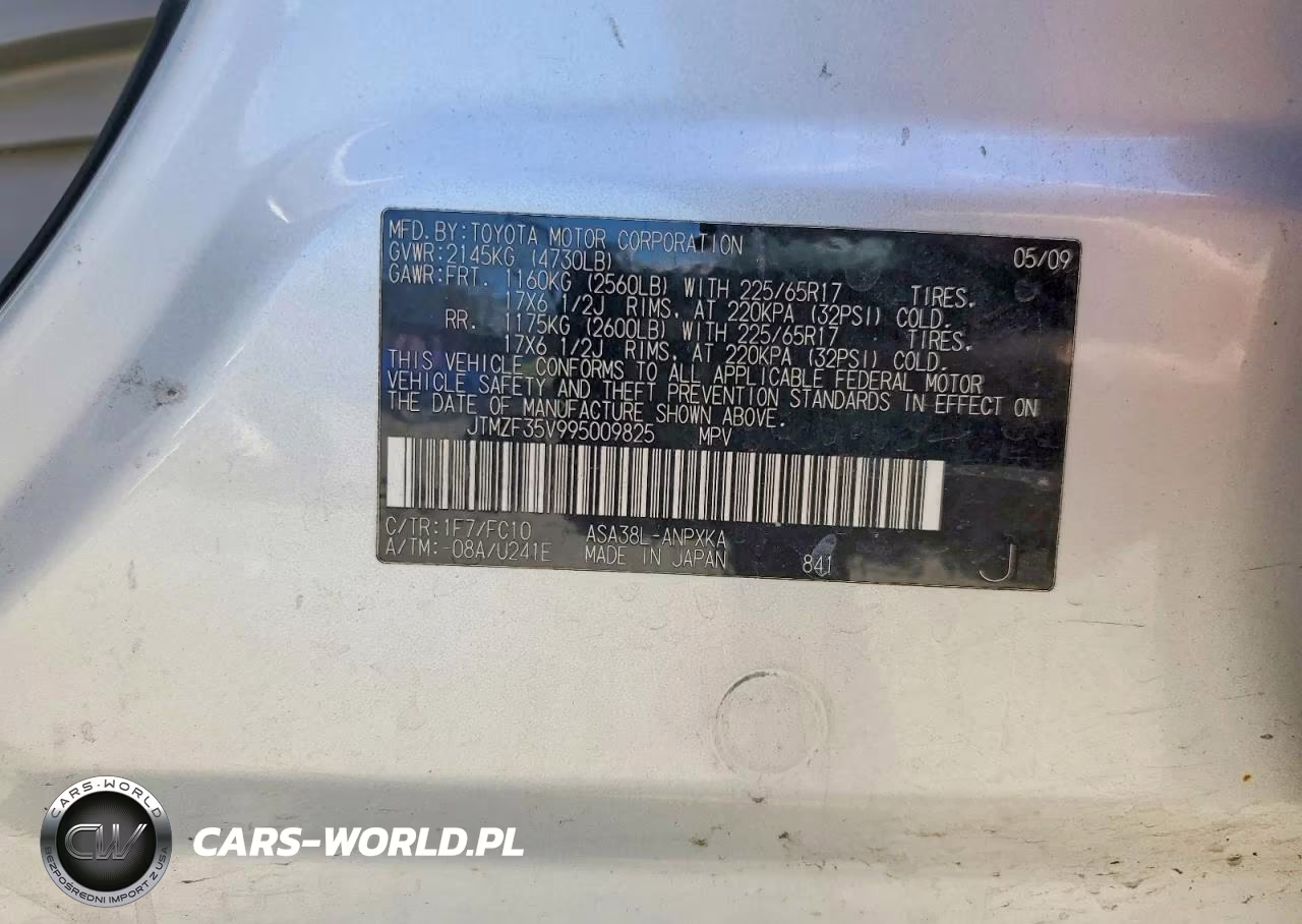 2009 Toyota Rav4 Base VIN:JTMZF35V995009825 - 12