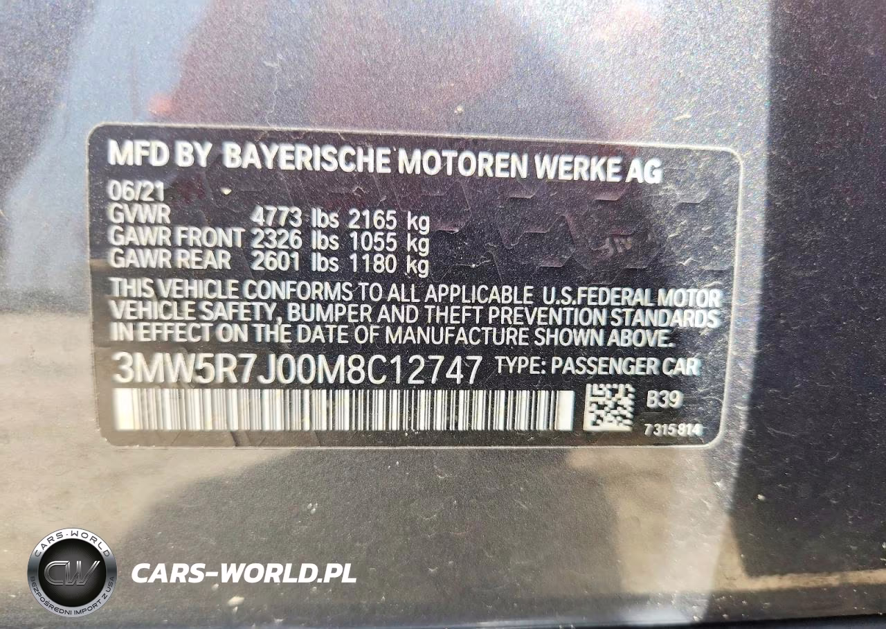 2021 BMW 330Xi VIN:3MW5R7J00M8C12747 - 12