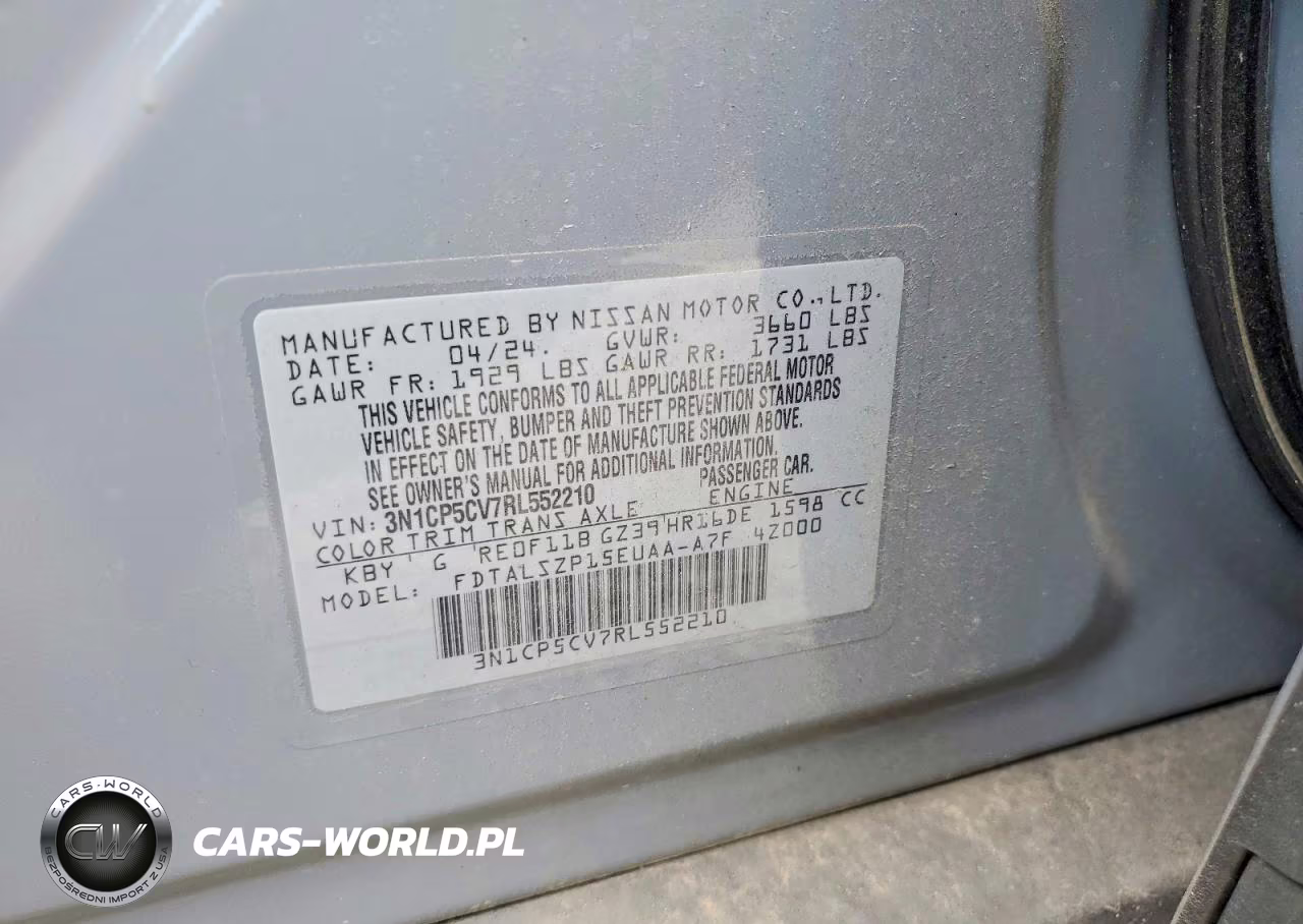 2024 Nissan Kicks Sv VIN:3N1CP5CV7RL552210 - 13