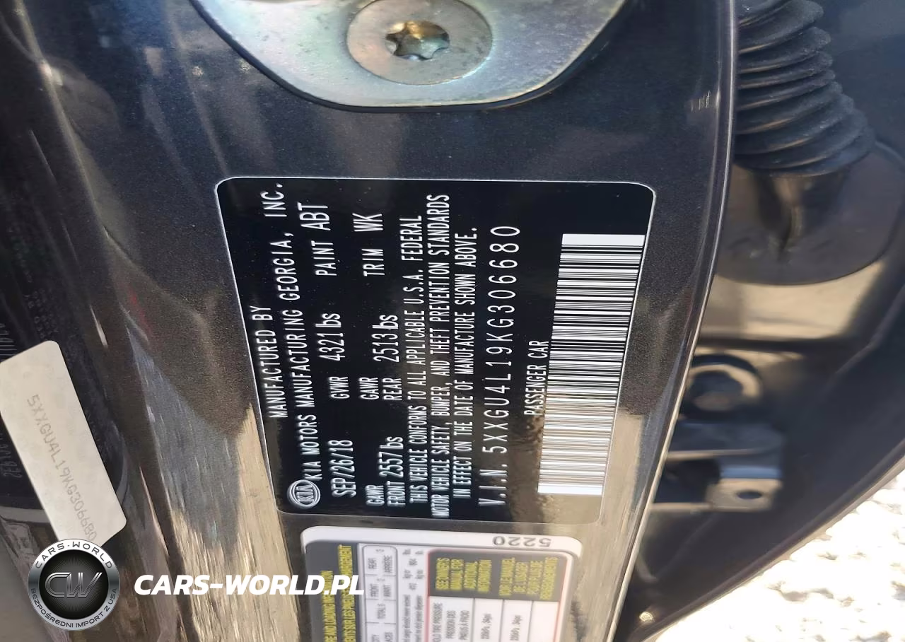 2019 Kia Optima Ex VIN:5XXGU4L19KG306680 - 12