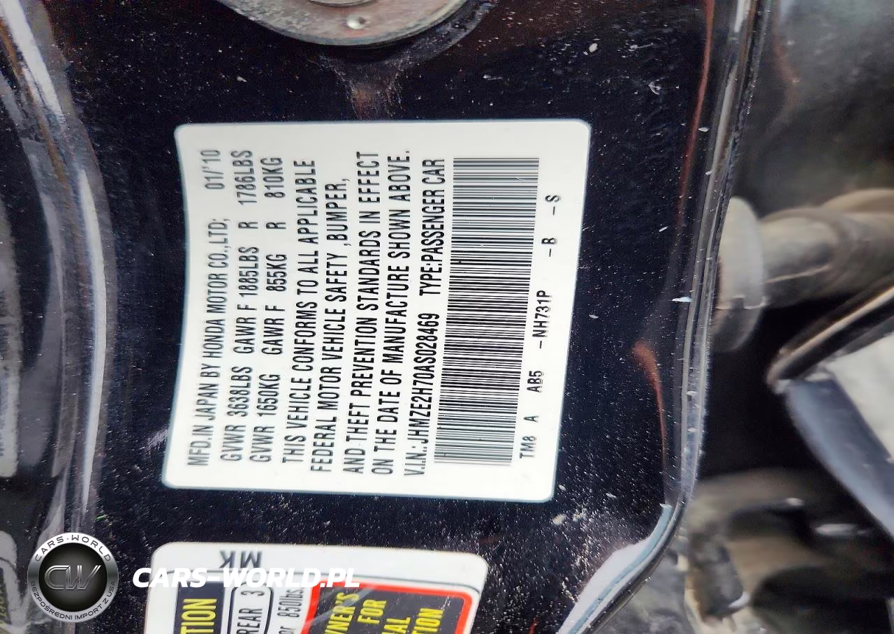 2010 Honda Insight Ex VIN:JHMZE2H70AS028469 - 13