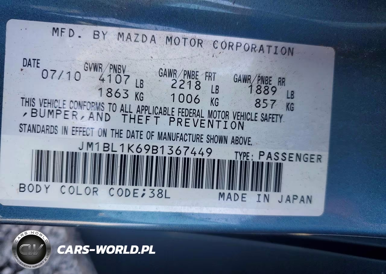 2011 Mazda 3 VIN:JM1BL1K69B1367449 - 12