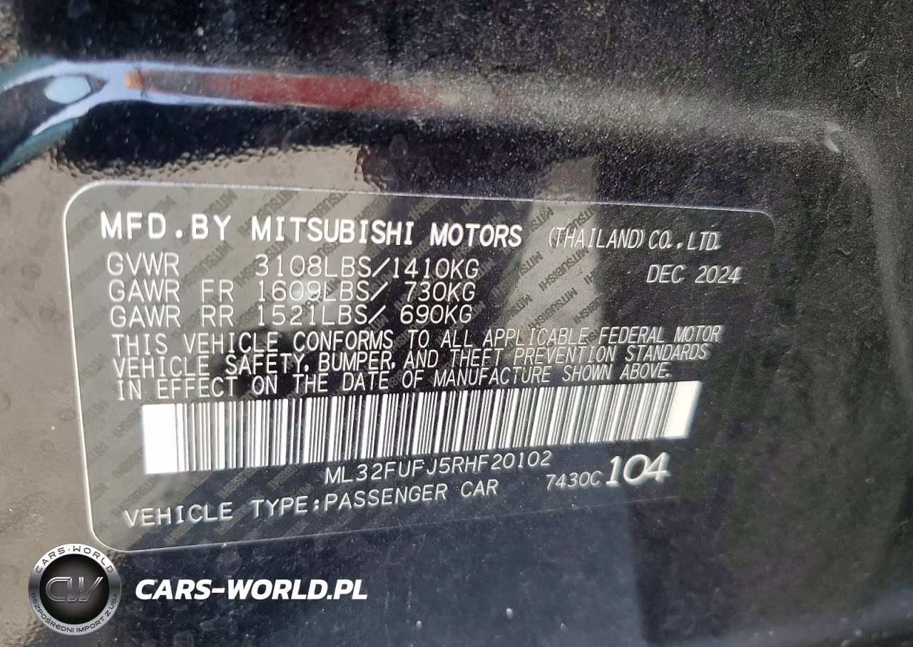 2024 Mitsubishi Mirage G4 Es VIN:ML32FUFJ5RHF20102 - 13