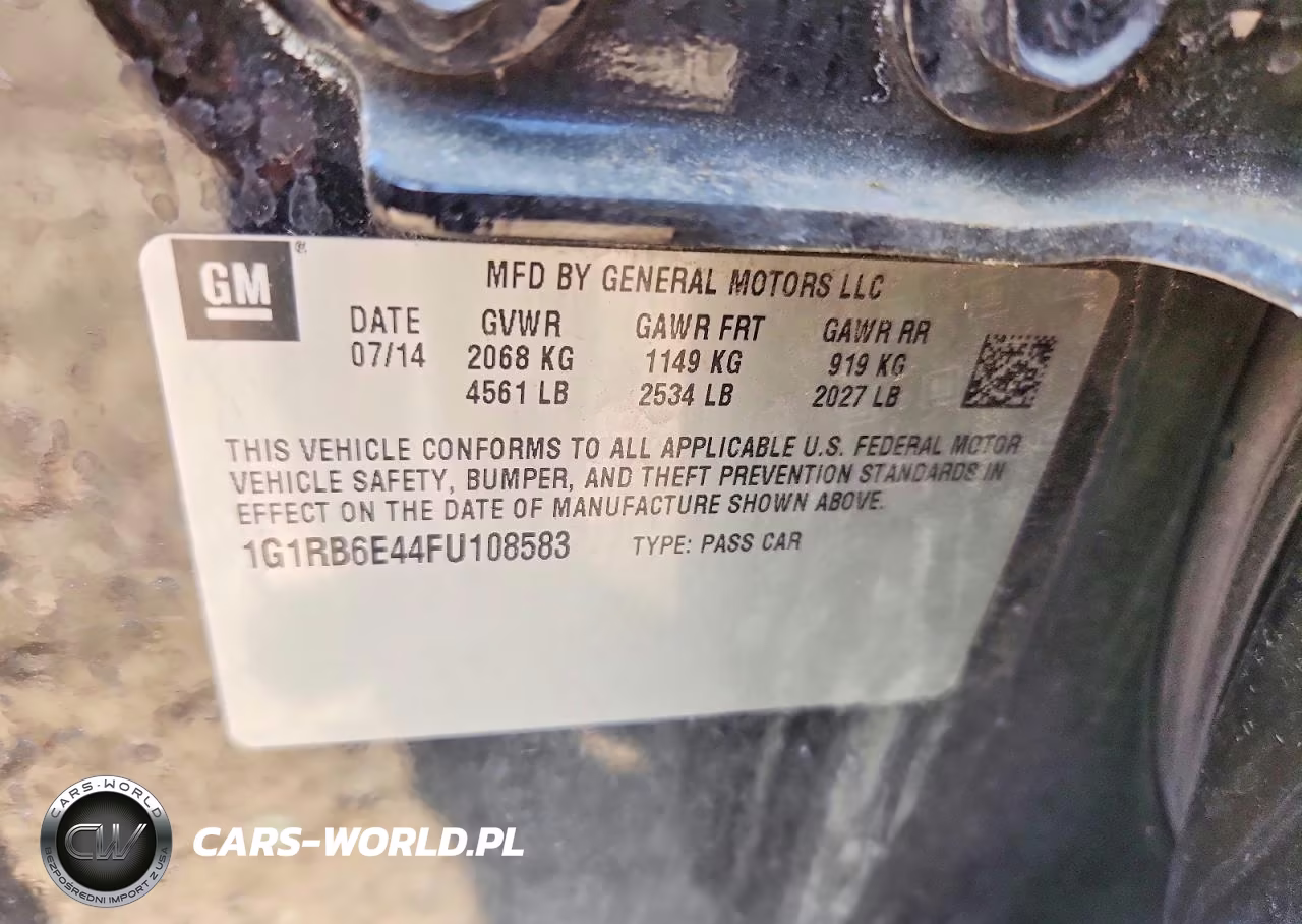 2015 Chevrolet Volt VIN:1G1RB6E44FU108583 - 12