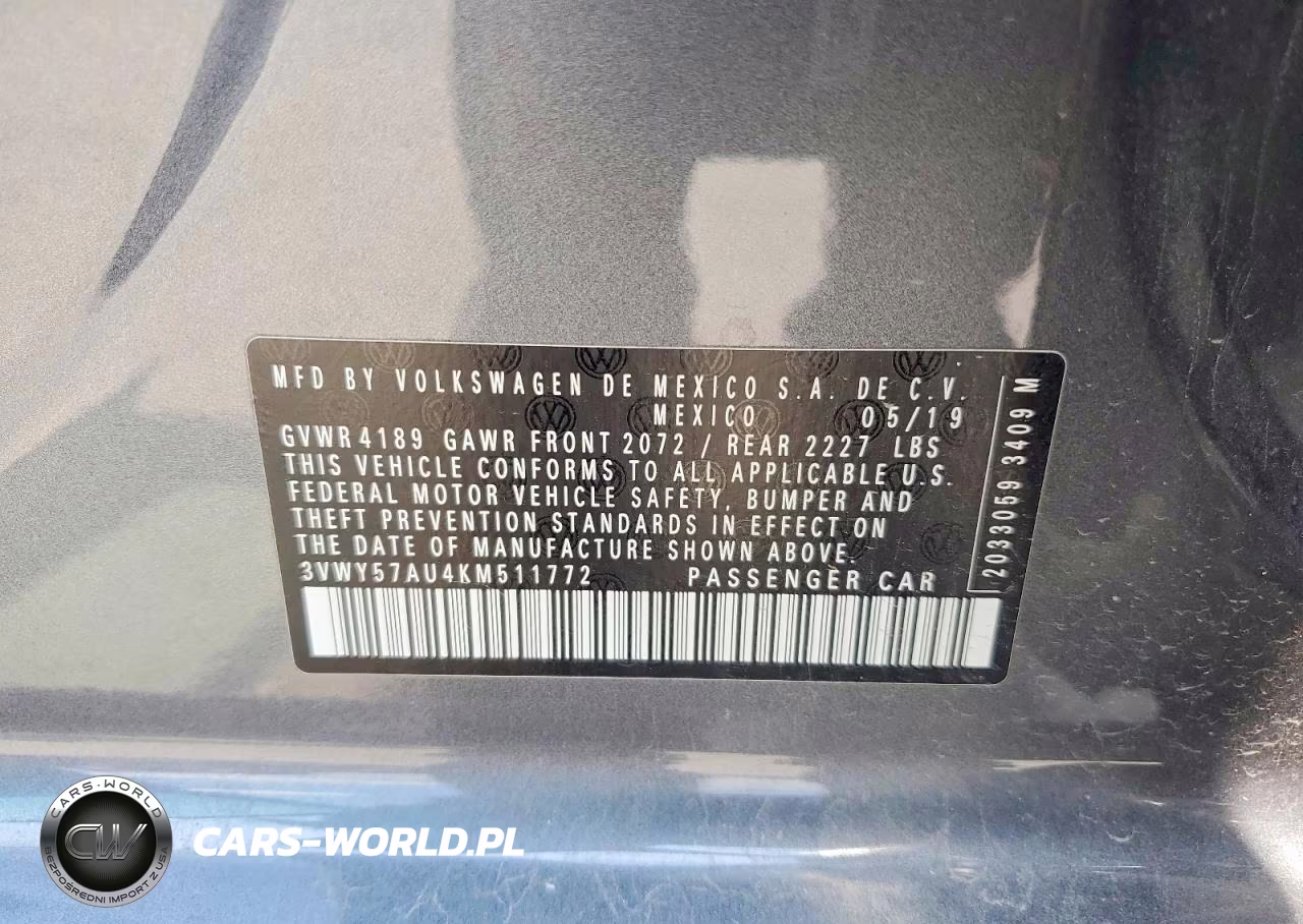2019 Volkswagen Golf Sportwagen S VIN:3VWY57AU4KM511772 - 13