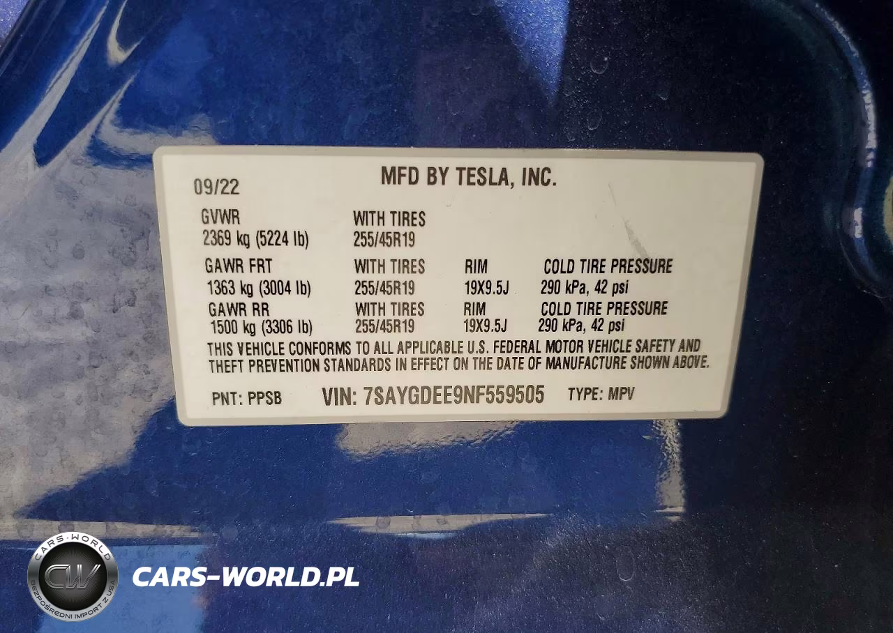 2022 Tesla Model Y VIN:7SAYGDEE9NF559505 - 13