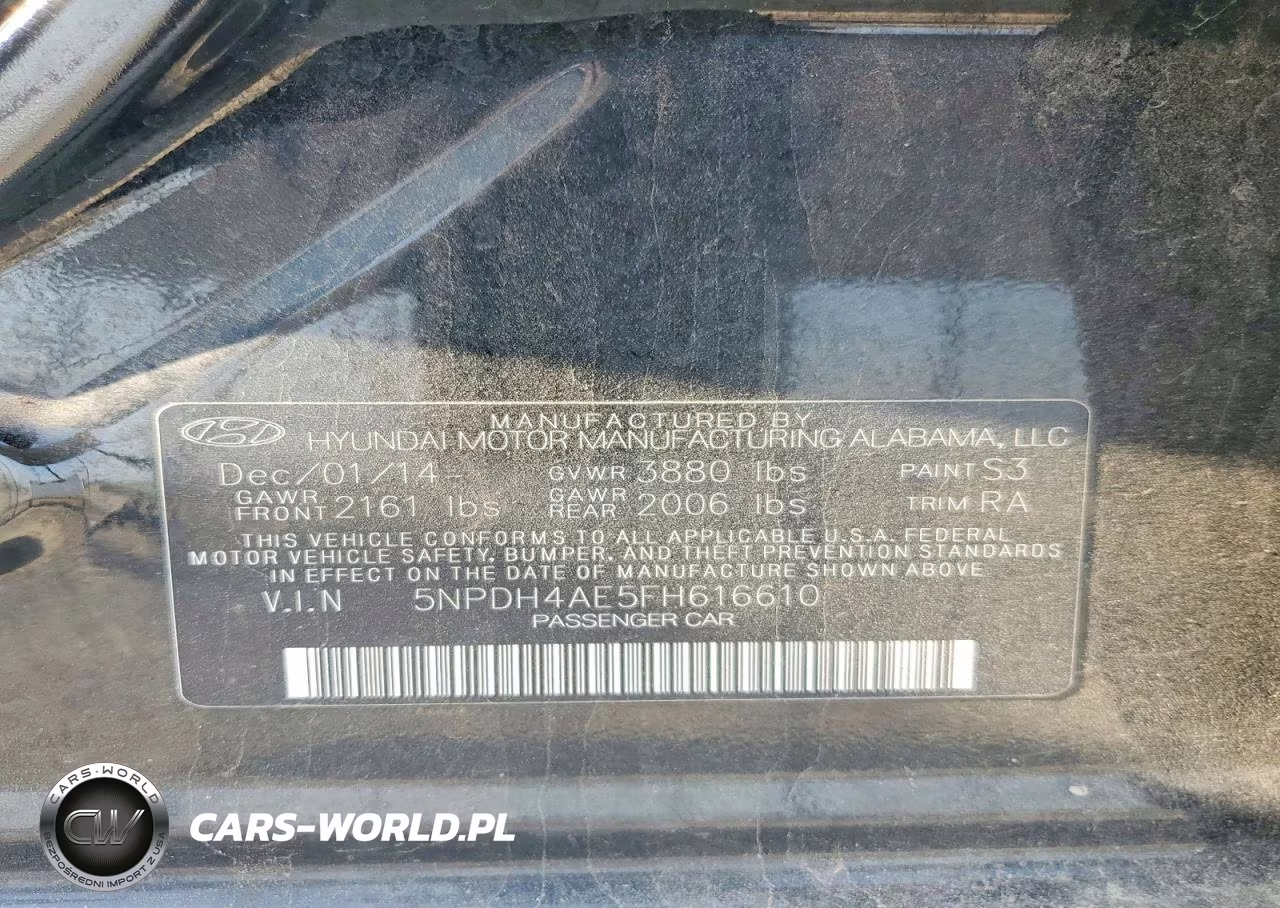 2015 Hyundai Elantra Se VIN:5NPDH4AE5FH616610 - 12