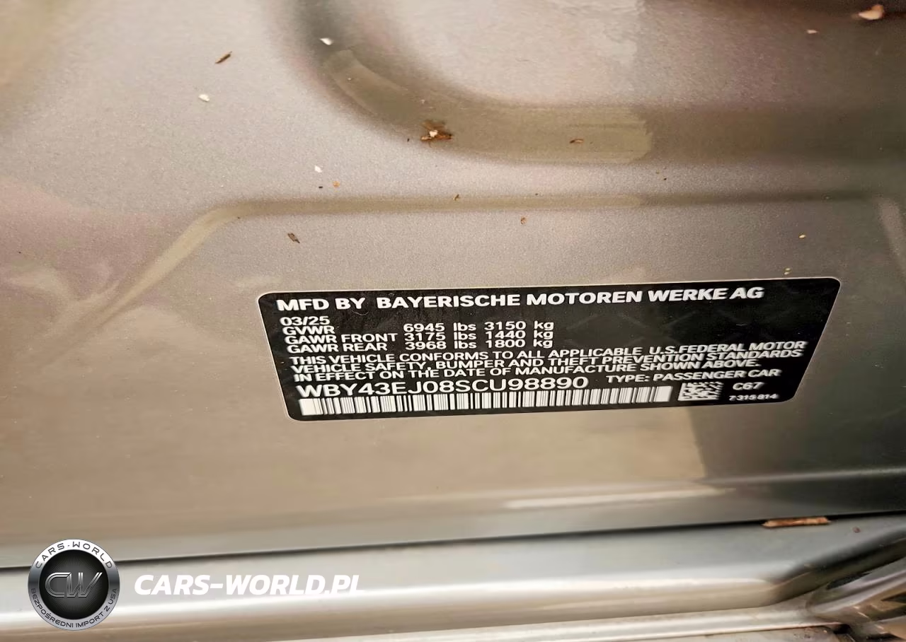 2025 BMW I7 Edrive50 VIN:WBY43EJ08SCU98890 - 12