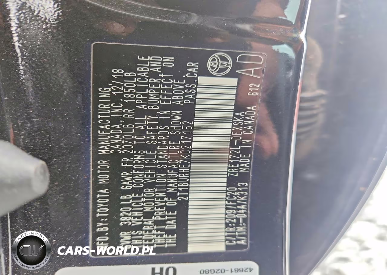 2019 Toyota Corolla Se VIN:2T1BURHE7KC217152 - 13