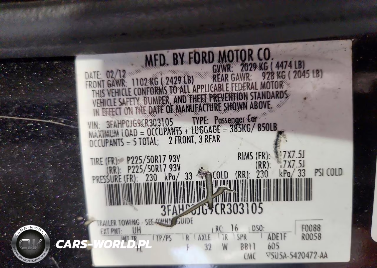 2012 Ford Fusion Sel VIN:3FAHP0JG9CR303105 - 13