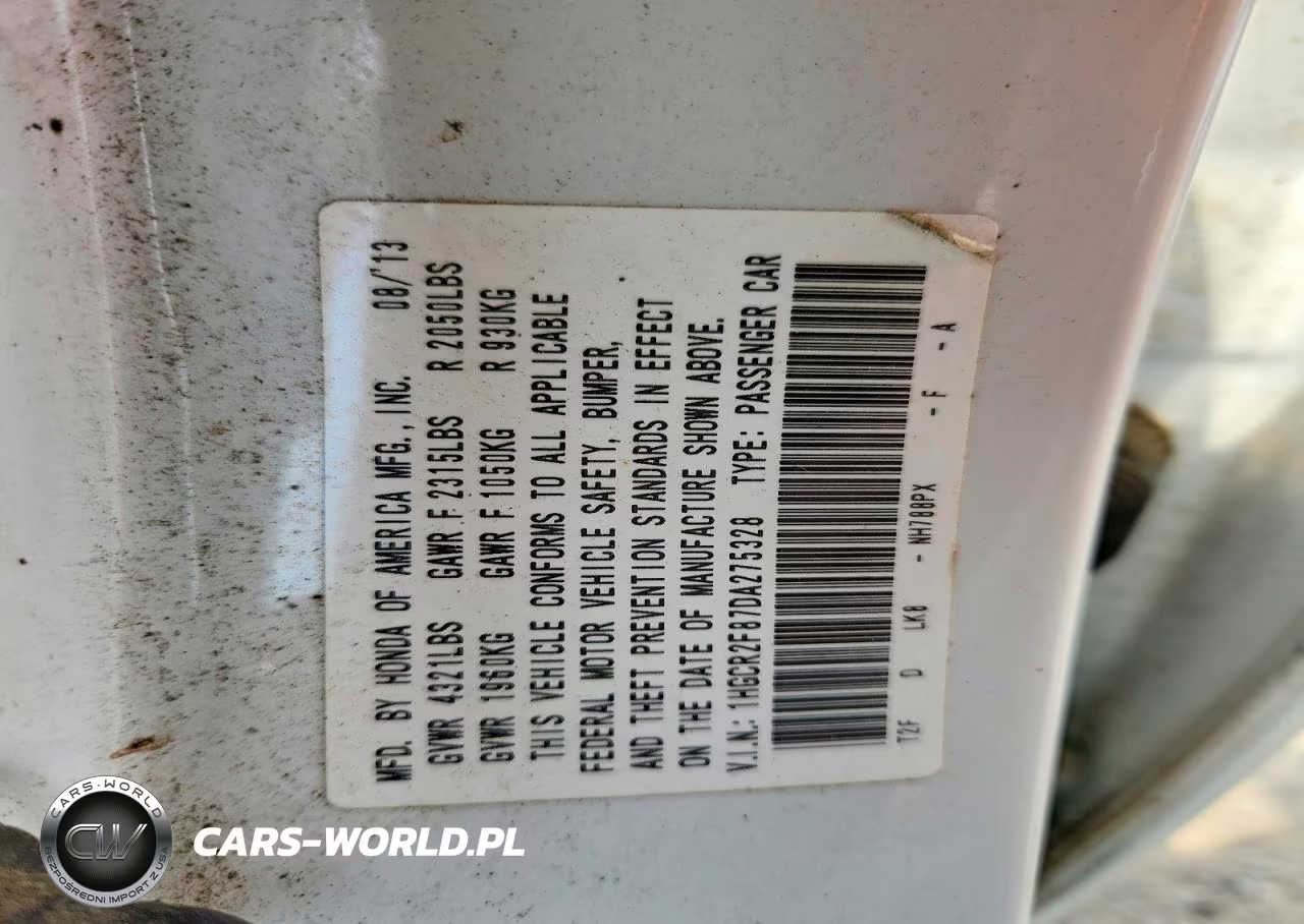 2013 Honda Accord Exl VIN:1HGCR2F87DA275328 - 13