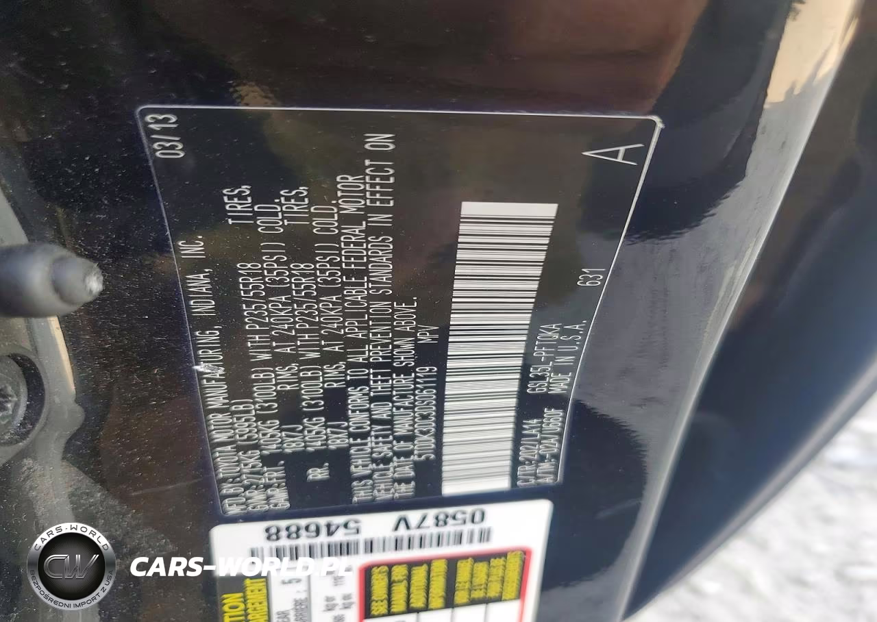 2013 Toyota Sienna Limited 7-Passenger VIN:5TDDK3DC3DS061119 - 13