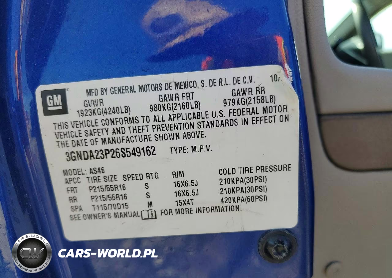 2006 Chevrolet Hhr Lt VIN:3GNDA23P26S549162 - 12